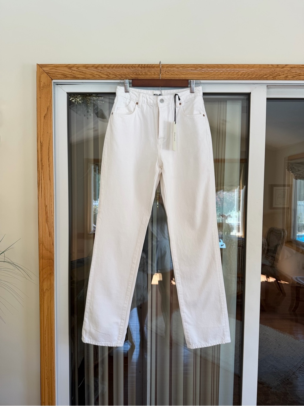 NWT ROLLA'S White Straight-Leg Jeans